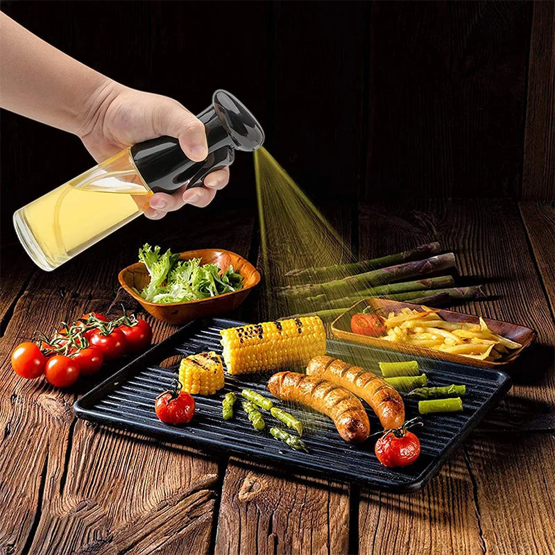 200ml Olive Oil Sprayer for Cooking – Oil Mister & Vinegar Spritzer Bottle – Ideal for Air Frying, Salads, Roasting & Baking – Available in Black & White Colours