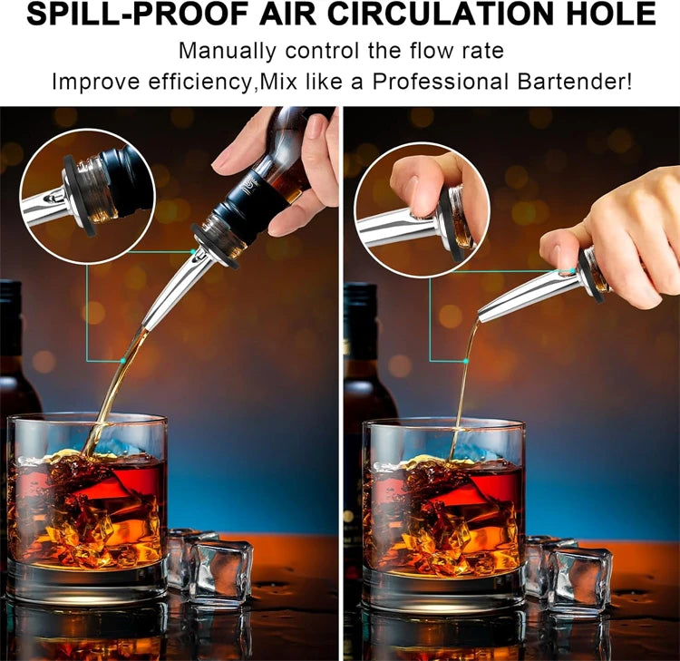 Stainless Steel Oil Pourer Spouts with Dust Caps – Bottle Pour Spouts for Olive Oil, Vinegar & Sauces – Perfect for Controlled Pouring – Available in 4 Pieces, 12 Pieces, 18 Pieces & 36 Pieces