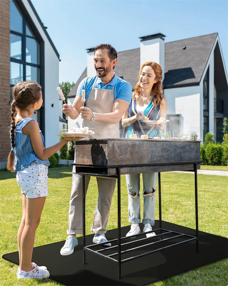 Double-Sided Fireproof Under Grill Mat – Oil & Waterproof BBQ, Fire Pit & Fireplace Protective Mat – Best for Patios, Decks & Lawns – Available in 40x60cm, 122x76cm, 127x97cm & 165x99cm