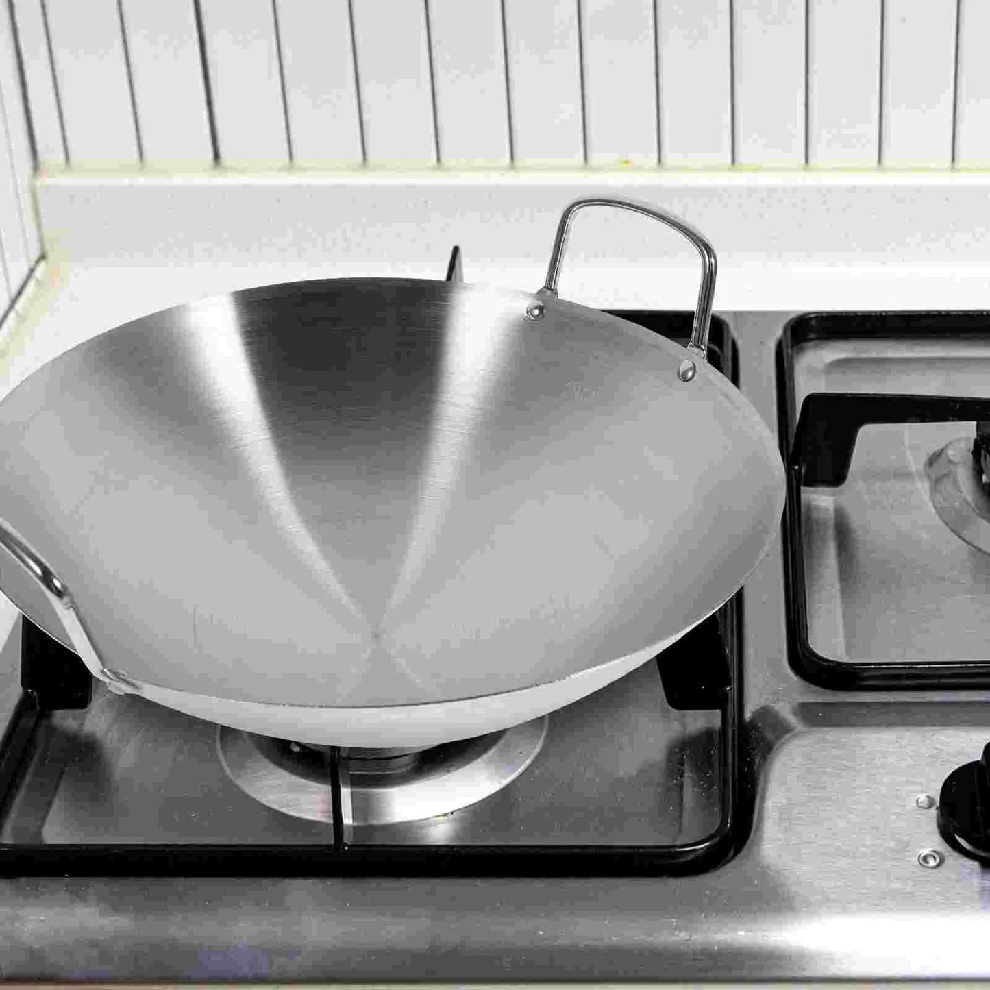 Stainless Steel Wok with Dual Handles – Uncoated Heavy-Duty Thick Durable Chef’s Cooking Wok Pan – Perfect for Stir-Frying, Deep-Frying, Steaming, Boiling, Searing, Smoking & More – Available in 26cm, 28cm