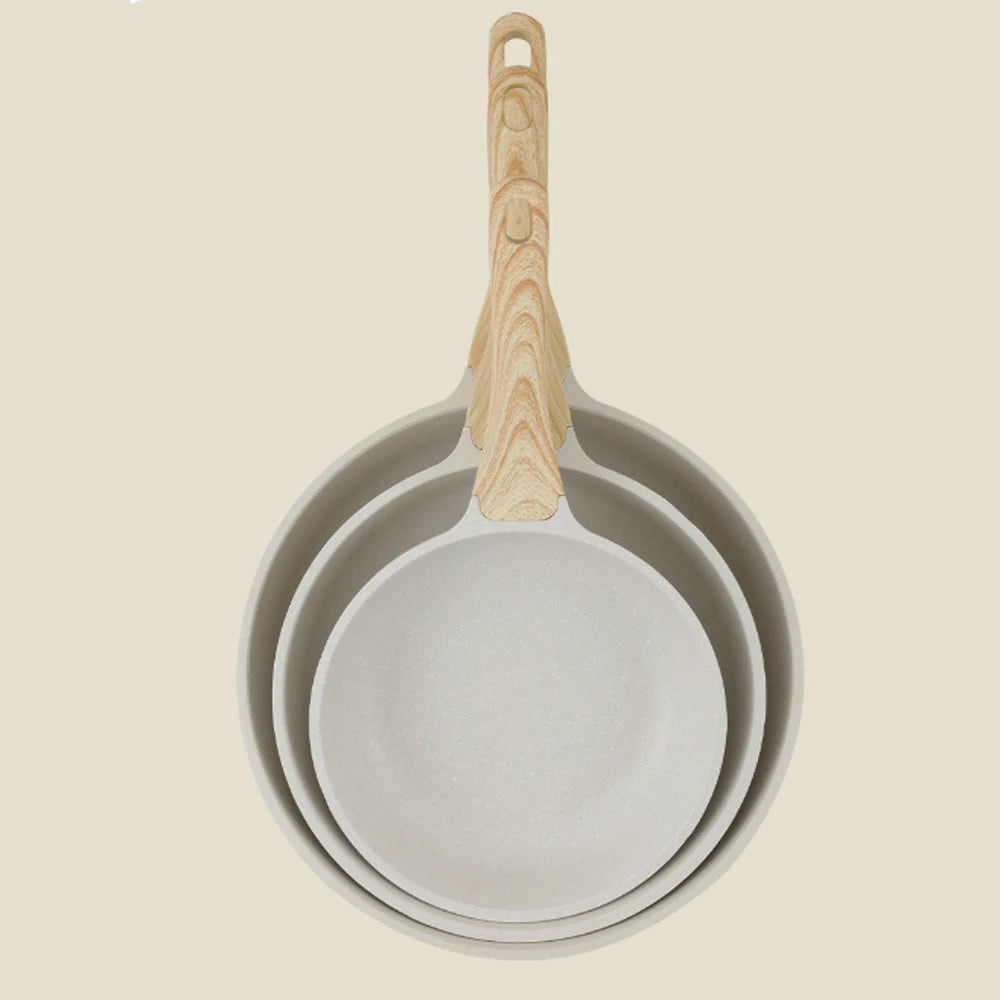 Non-Stick Stone-Coated Wok & Frying Pan – Natural Stone Coating Stir-Fry Pan for Gas & Induction – Best for Steaks, Stir-Fries & Sautéing – Available in 20cm, 24cm, 26cm & 28cm