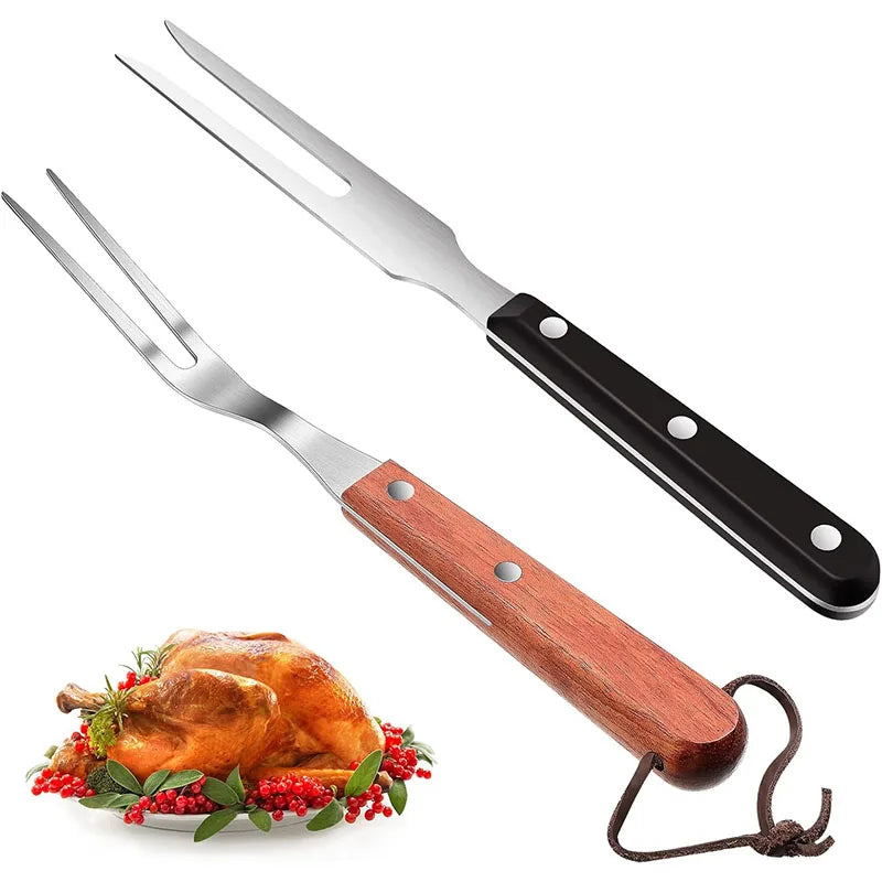 Stainless Steel Meat Forks with Wood Handle