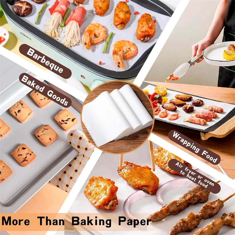 200 Piece Non-Stick Parchment Paper Sheets – Precut Baking Paper for Ovens & Air Fryers – Ideal for Baking, Steaming & Lining Cookie Pans – Available in 15x20cm, 20x25cm, 20x30cm, 23x33cm, 25x35cm & 30x40cm