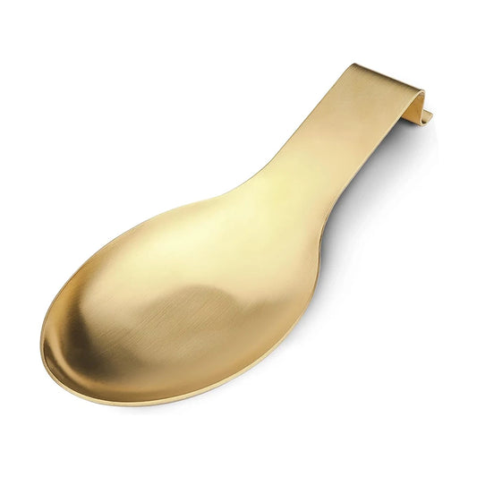 Large Stainless Steel Spoon Rest – Spatula & Ladle Holder for Worktop & Stove Top – Great for Keeping Cooking Utensils Tidy – Available in Gold & Silver Colours Gold