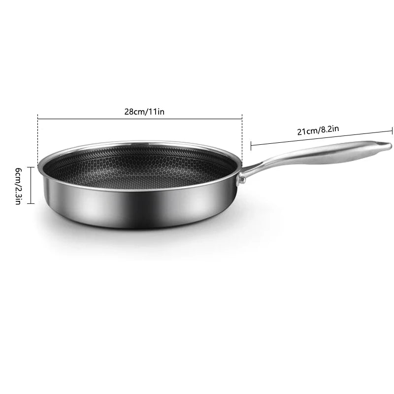 Stainless Steel Honeycomb Frying Pan 28cm 28CM