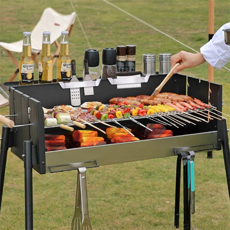 Stainless Steel Griddle Spatula Stand – BBQ Utensil Holder Clip for Grill Side Shelves – Ideal for Keeping Spatulas & Tongs Off the Surface – Available in 1 Piece & 2 Pieces