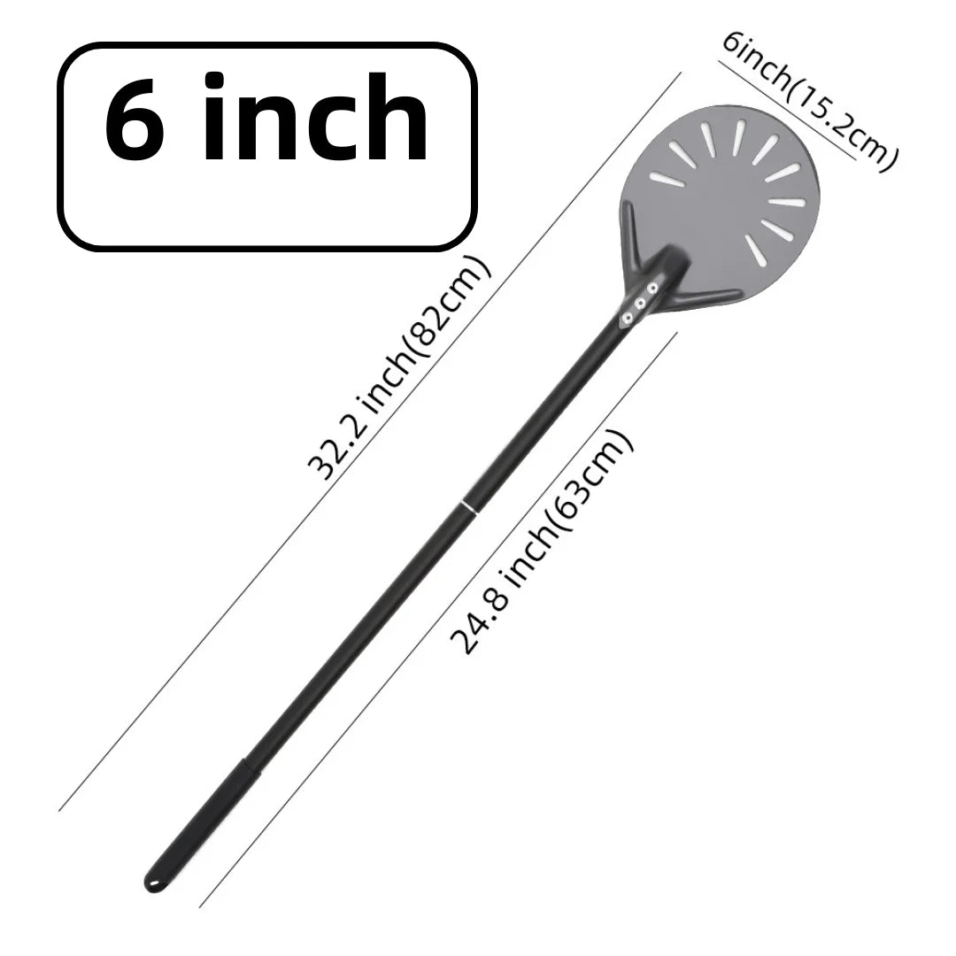 Aluminium Pizza Peel & Turning Paddle 6" Pizza Peel — Black (Long)