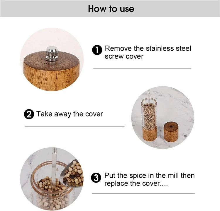 Acrylic Salt and Pepper Grinder Set