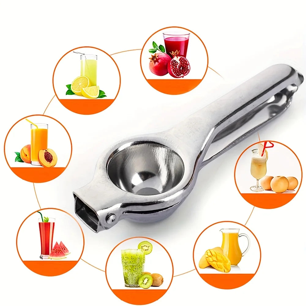 Stainless Steel Manual Lemon Juicer – Hand Press Citrus Squeezer for Lemons, Limes & Oranges – Perfect for Fresh Juice at Home or in Cafés