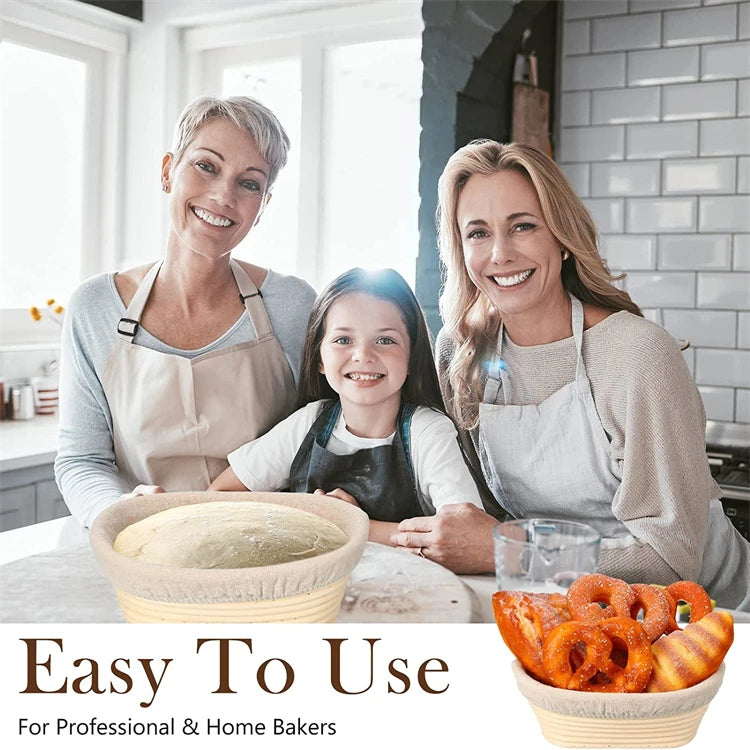 Rattan Bread Proofing Basket with Linen Liner – Round & Oval Banneton for Sourdough – Perfect for Proving Dough & Homemade Bread