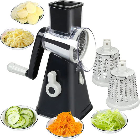 Rotary Cheese Grater with Handle & Strong Suction Base – Manual Vegetable Shredder, Slicer & Nut Grinder – Ideal for Cheese, Vegetables & Nuts – Available in Red, White & Green Colours