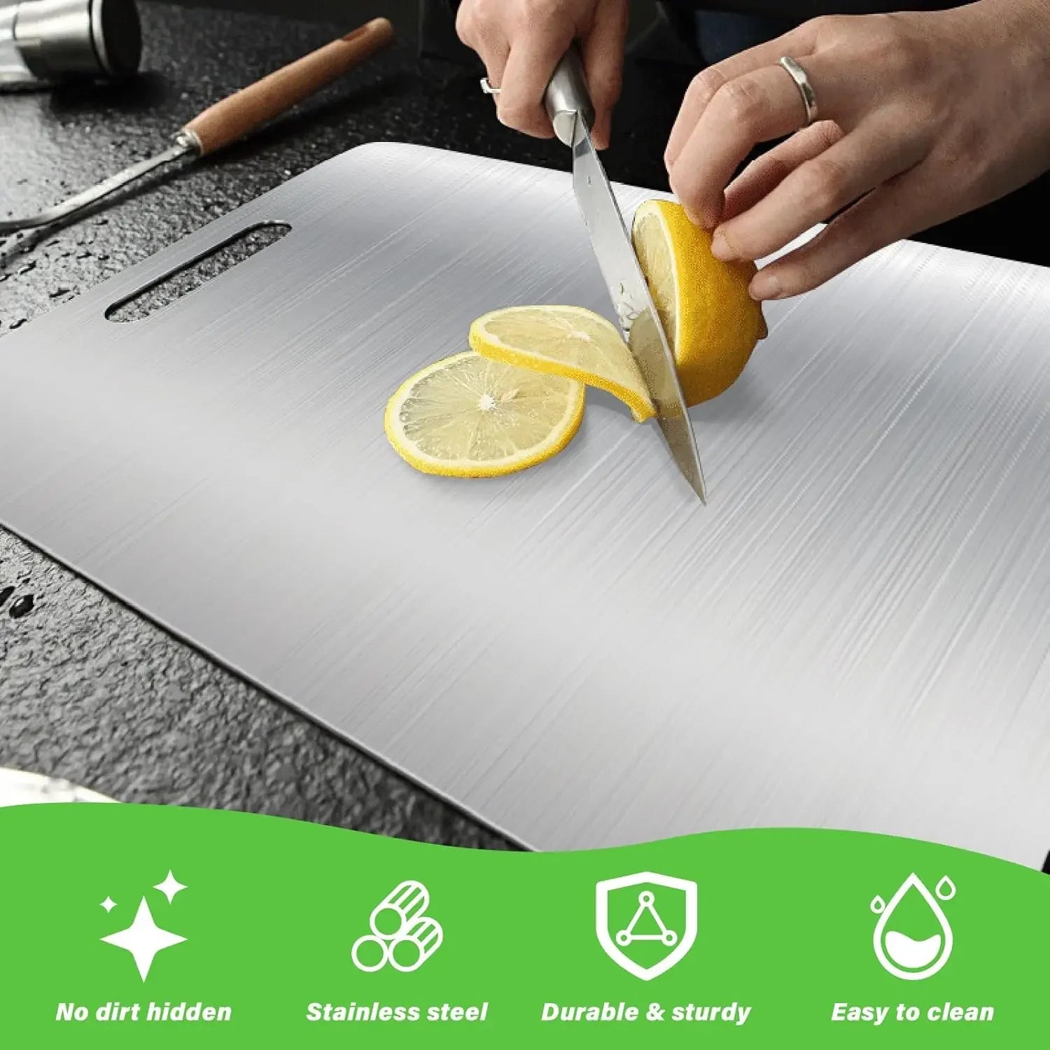 Thickened Stainless Steel Double-Sided Chopping Board