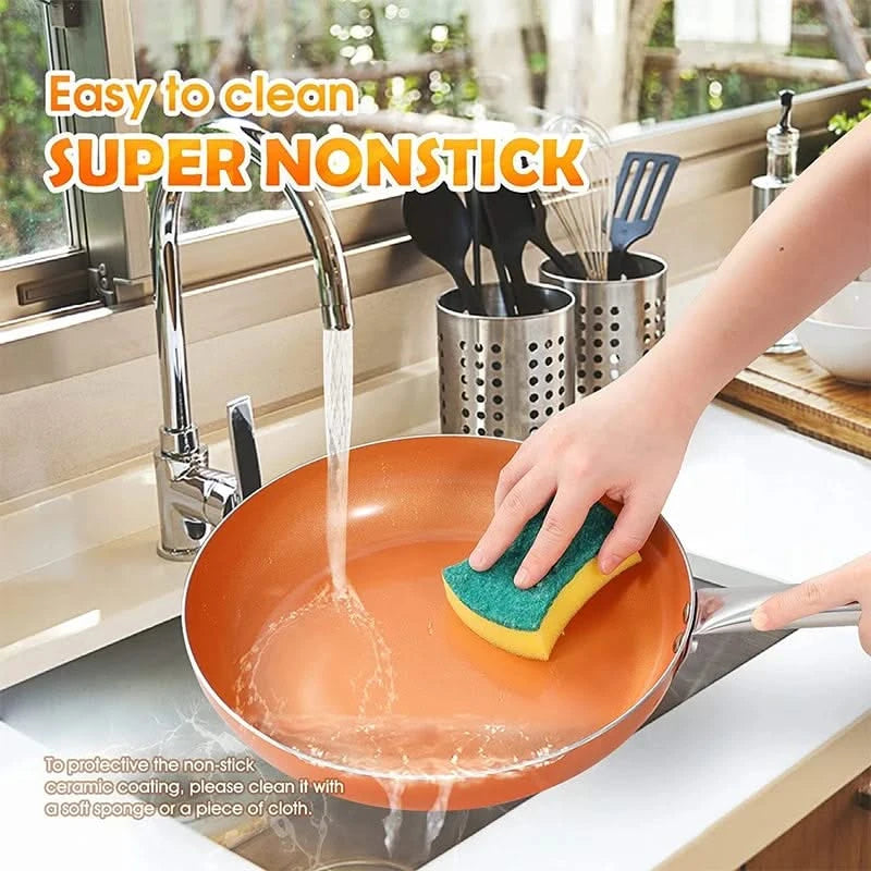 Non-Stick Frying Pan with Ceramic Titanium Coating Frying Pan Round Copper for Effortless Cooking and Easy Maintenance