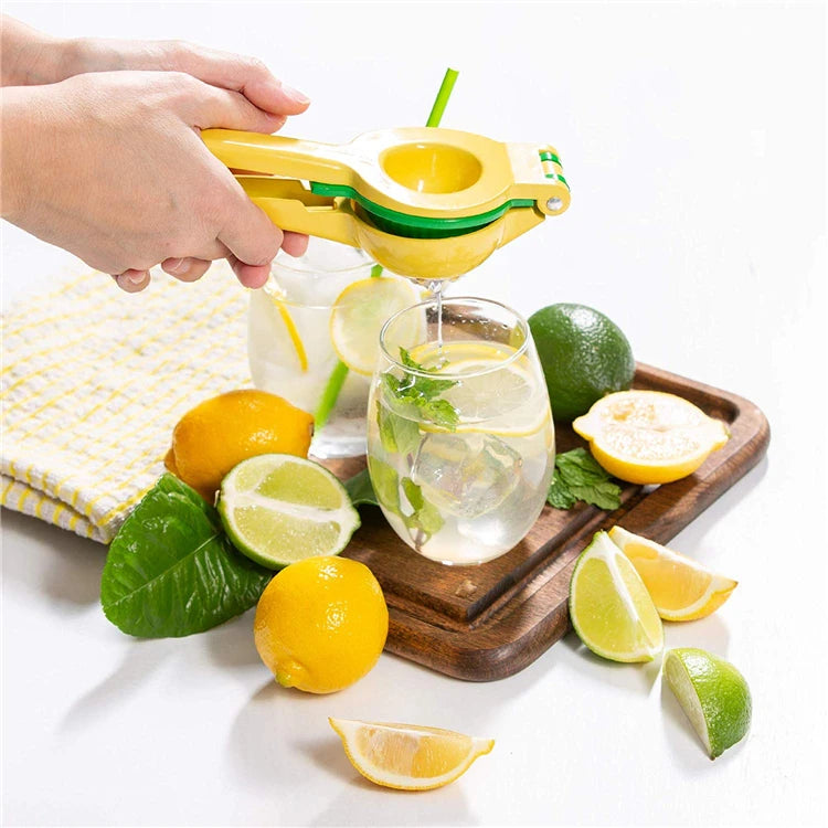 2-in-1 Aluminium Alloy Lemon Squeezer – Manual Citrus Press for Lemons, Limes & Oranges – Perfect for Fresh Juice & Dressings