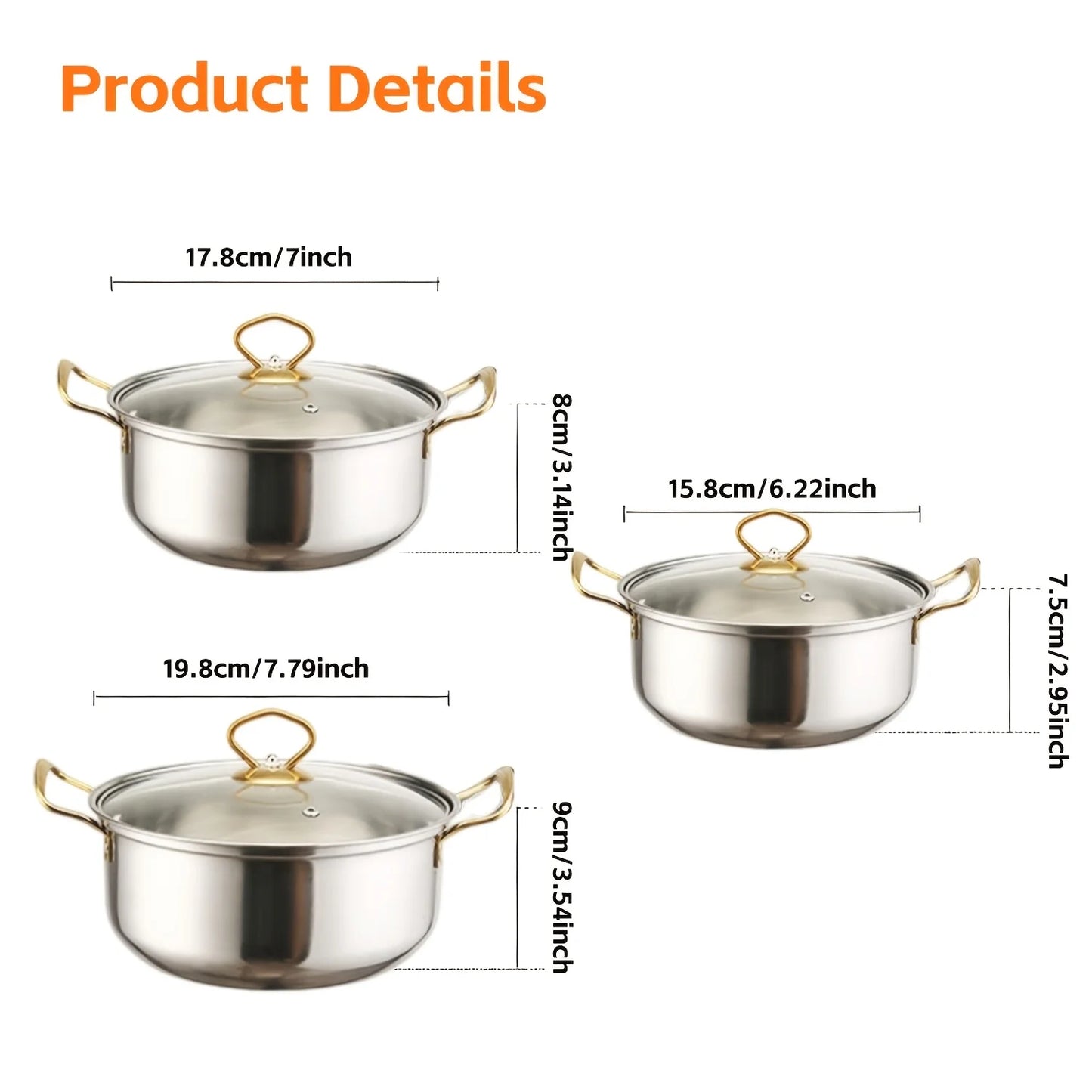 Stainless Steel Soup Pot Set — 6 Piece color-2