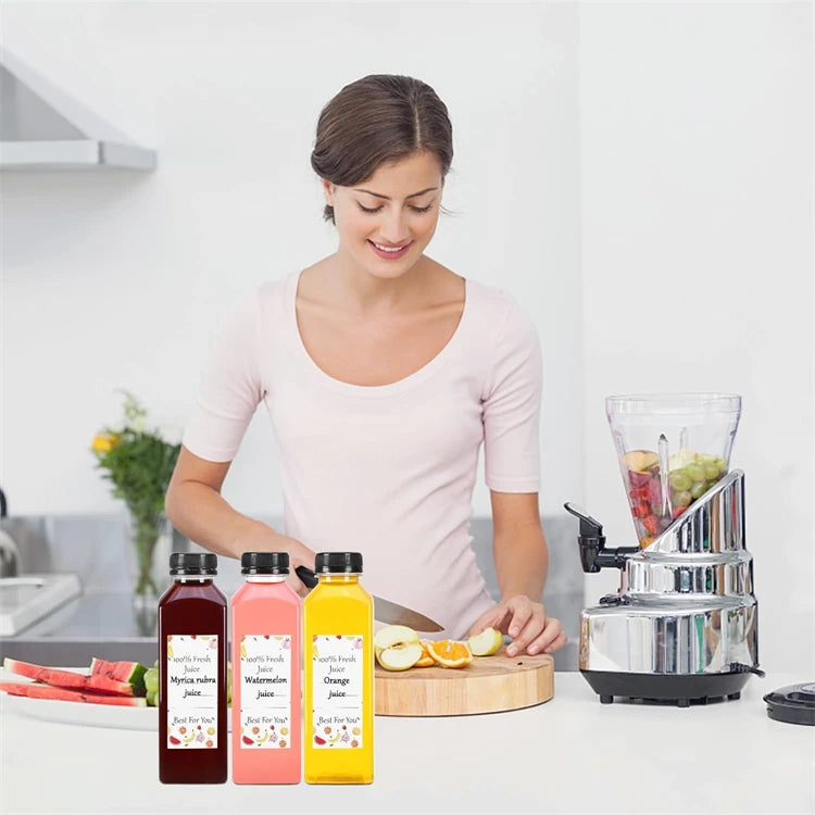 500ml Reusable Plastic Juice Bottles with Tamper-Proof Caps – Clear Drink Containers – Best for Fresh Juice, Smoothies & Picnics – Available in 6 Pieces, 12 Pieces & 18 Pieces