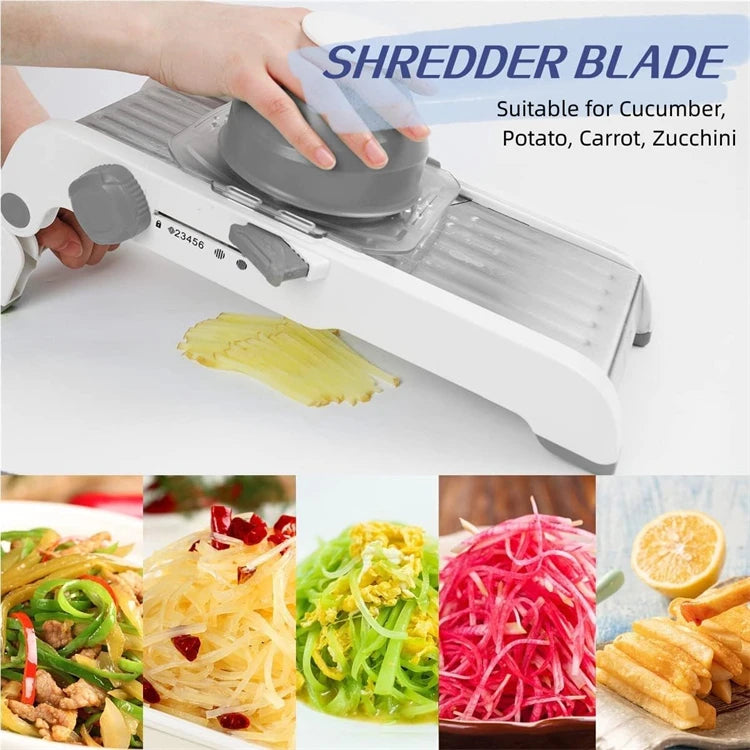 18 in 1 Adjustable Mandoline Vegetable Slicer – Stainless Steel Julienne Slicer & Dicer – Great for Potatoes, Onions, Carrots & Salads