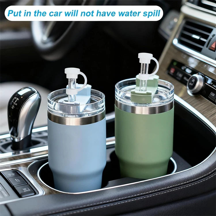 Silicone Spill Stopper Set for 30oz & 40oz Tumbler Cups – Lid Spill Plugs & Straw Cover Caps – Great for Travel & Everyday Drinks