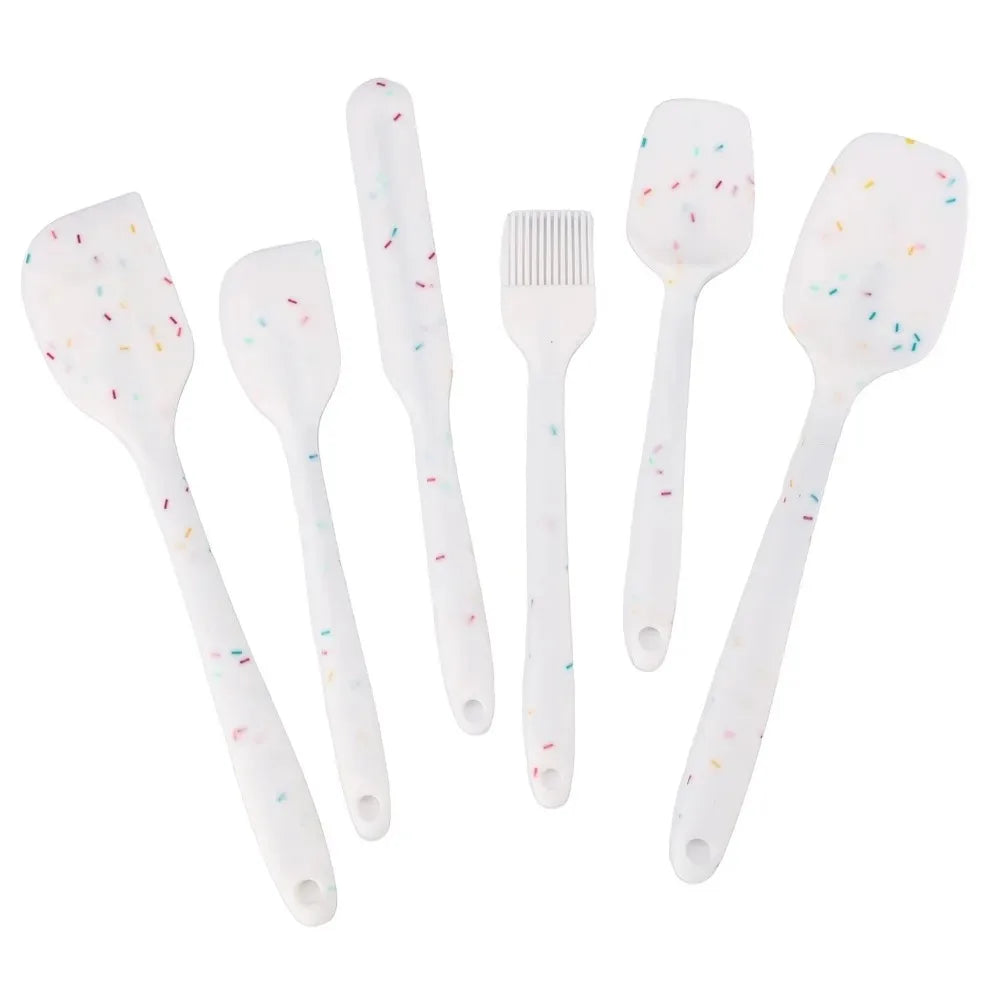 6-Piece Silicone Spatula Set – Food-Grade, Heat Resistant , Non-Scratch, Dishwasher Safe, Great for Baking, Cooking, and Everyday Kitchen Use