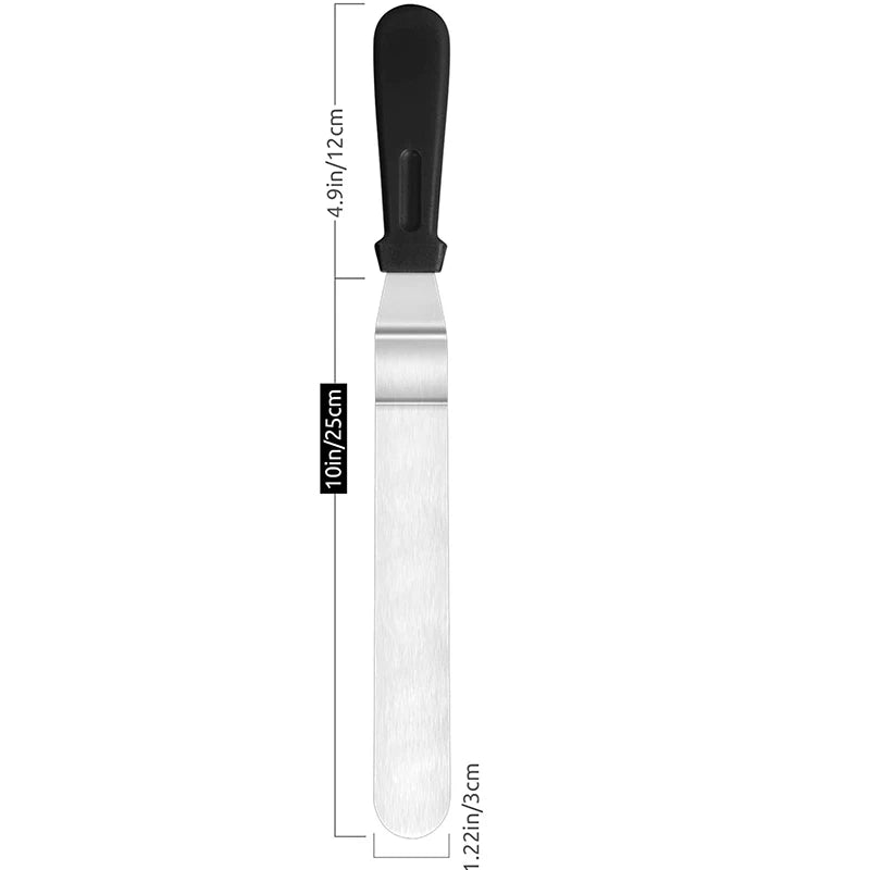 Stainless Steel Offset Icing Spatula – Cake Decorating & Frosting Palette Knife – Ideal for Smoothing Buttercream & Spreading Icing – Available in 6 Inch, 8 Inch & 10 Inch 10 Inch