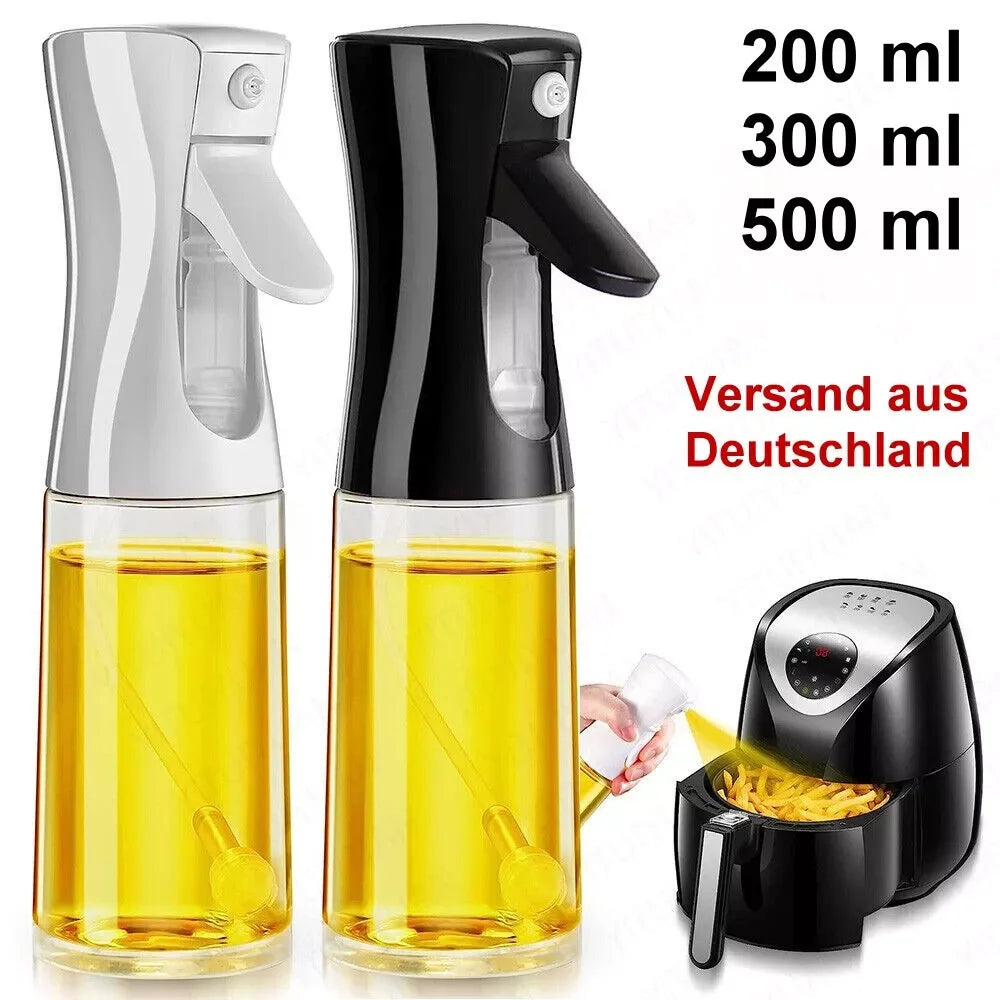 Oil Spray Bottle for Cooking – Reusable Olive Oil Mister & Vinegar Sprayer – Best for Air Fryers, Salads & BBQ – Available in 200ml, 300ml & 500ml, Black or White