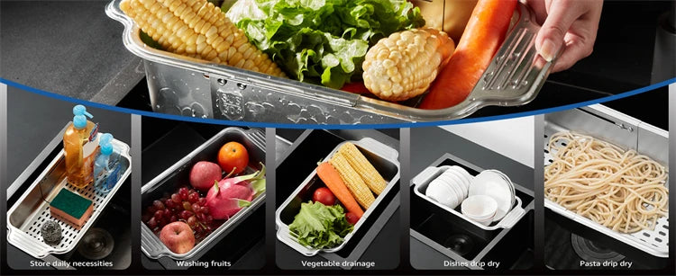 Expandable Sink Colander & Dish Drying Rack