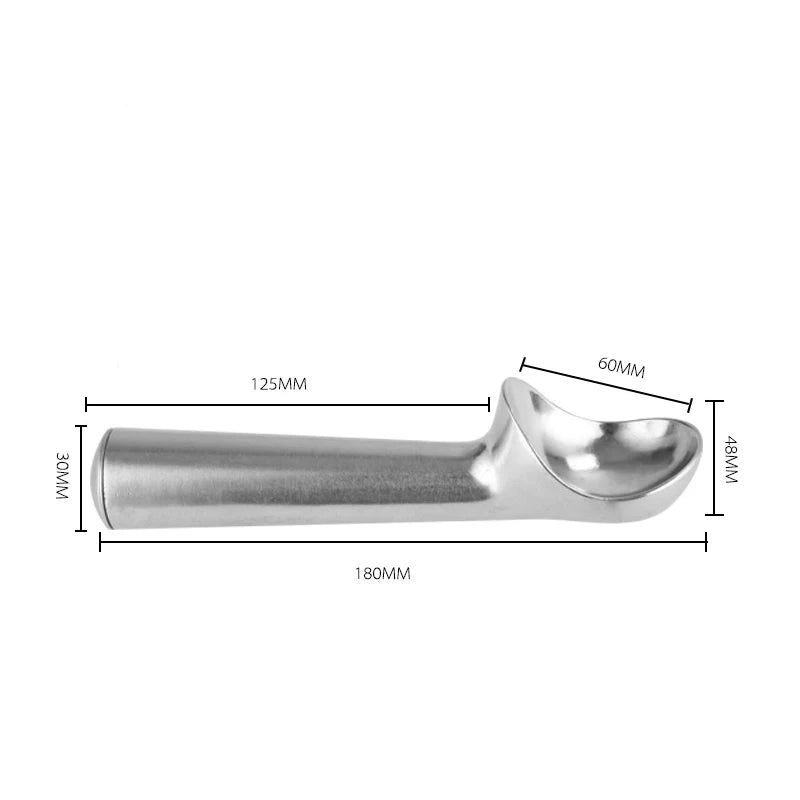 Non-Stick Anti-Freeze Stainless Steel Ice Cream Scoop – Melon Baller & Cookie Dough Scoop – Perfect for Ice Cream, Sorbet & Desserts – Available in Silver, Black & Frosted Silver Colours
