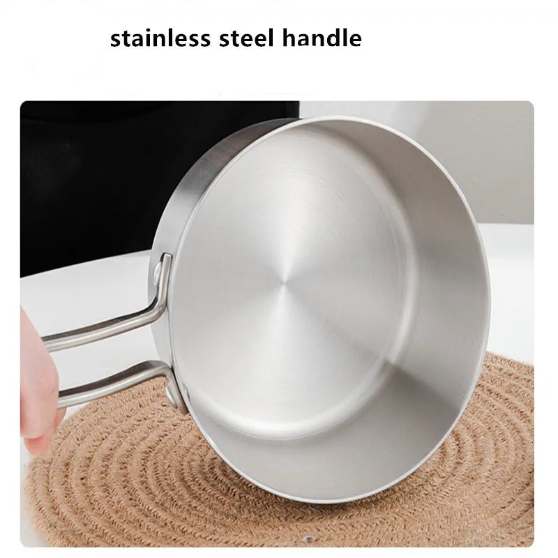 304 Stainless Steel Saucepan with Stainless Steel Lid & Stock Pot with Glass Lid, Compatible with Gas & Electric Hobs, Multi-Size Cookware Available in 16cm, 18cm, 20cm, 22cm & 24cm for Everyday Cooking