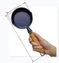 Pre-Seasoned Cast Iron Mini Frying Pan – 10cm Non-Stick Skillet – Ideal for Mini Steaks, Eggs, Pancakes & More – Compatible with Gas, Electric & Induction Hobs (Handle Options: Cast Iron or Wooden) Wooden