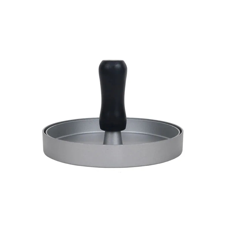 Non-Stick Burger Press with Wax Papers – Aluminium Round Patty Maker with Removable Handle – Ideal for BBQ Burgers & Meat Pies – Available in Black & Red Colours