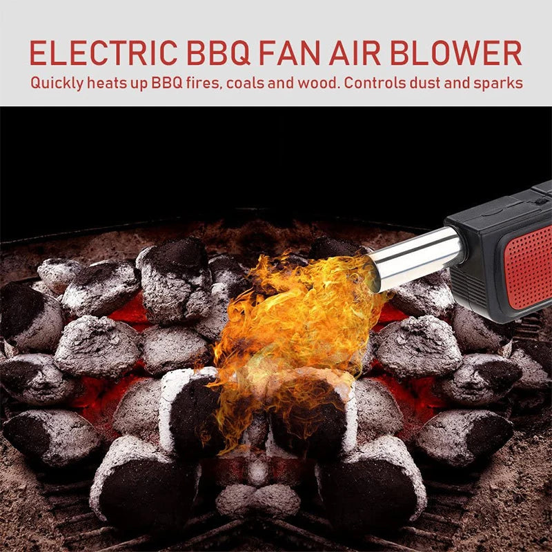 Portable Electric BBQ Air Blower – Handheld Charcoal Grill Fan & Fire Bellows – Ideal for Lighting Barbecues & Campfires