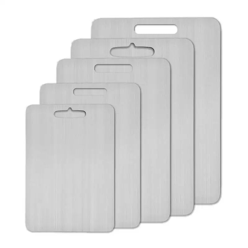 Titanium 304 Stainless Steel Chopping Board – Thickened Double-Sided Food-Grade Cutting Board – Great for Meat, Fruit & Vegetables – Available in 5 Sizes