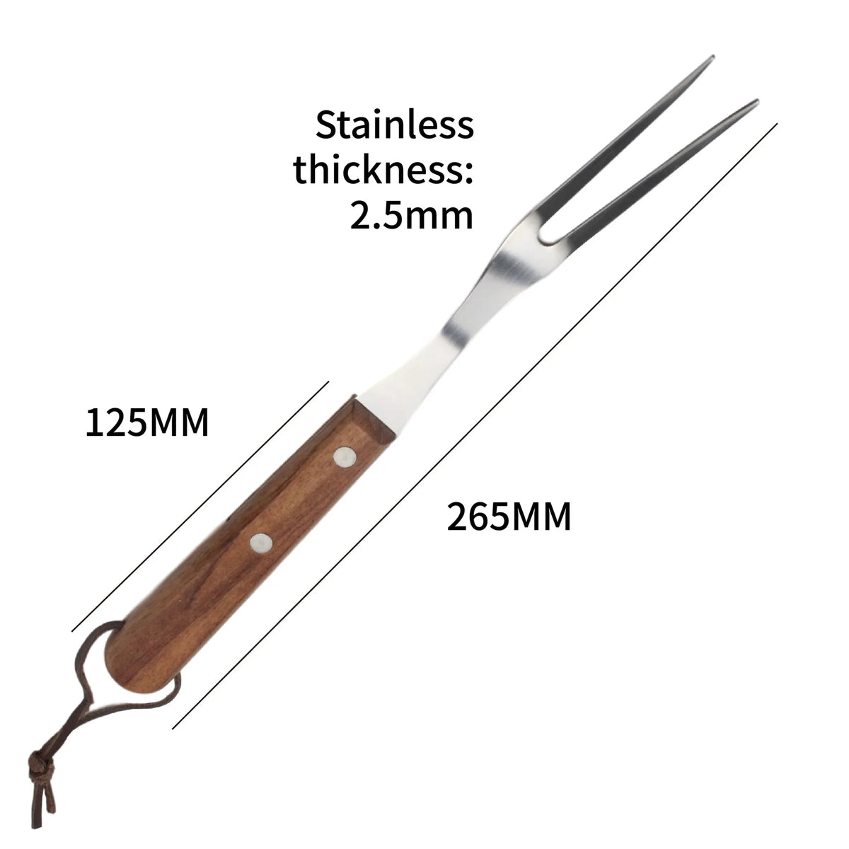 Stainless Steel Meat Carving Fork with Long Handle – Sharp Prong Grill & Serving Fork – Best for Carving Chicken, Turkey & Beef