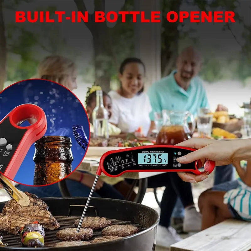 Waterproof Digital Meat Thermometer – Instant Read Food & Liquid Thermometer with Stainless Steel Probe – Ideal for Cooking, Grilling & Baking