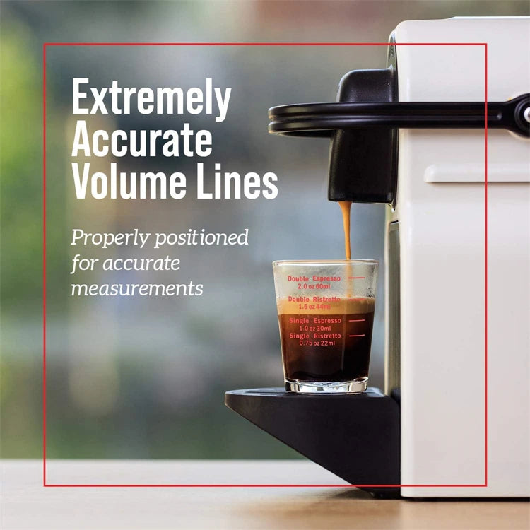 60ml Heavy Glass Espresso Shot Measuring Cup – Square 2oz Barista Shot Glass – Great for Espresso, Coffee & Measuring Liquids