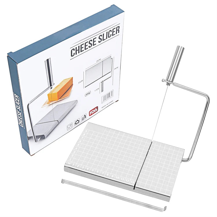Cheese Slicer Board with Wire and 5 Replacement Wires