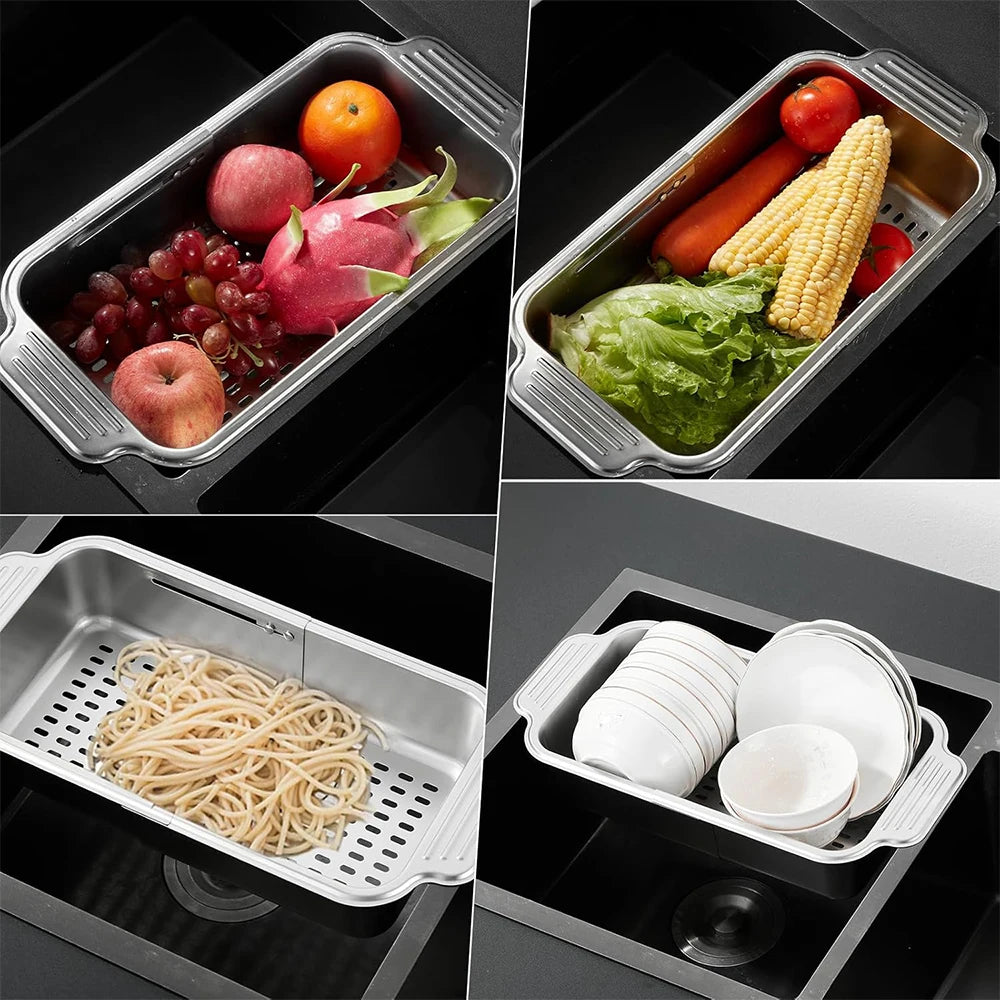 Expandable Sink Colander & Dish Drying Rack