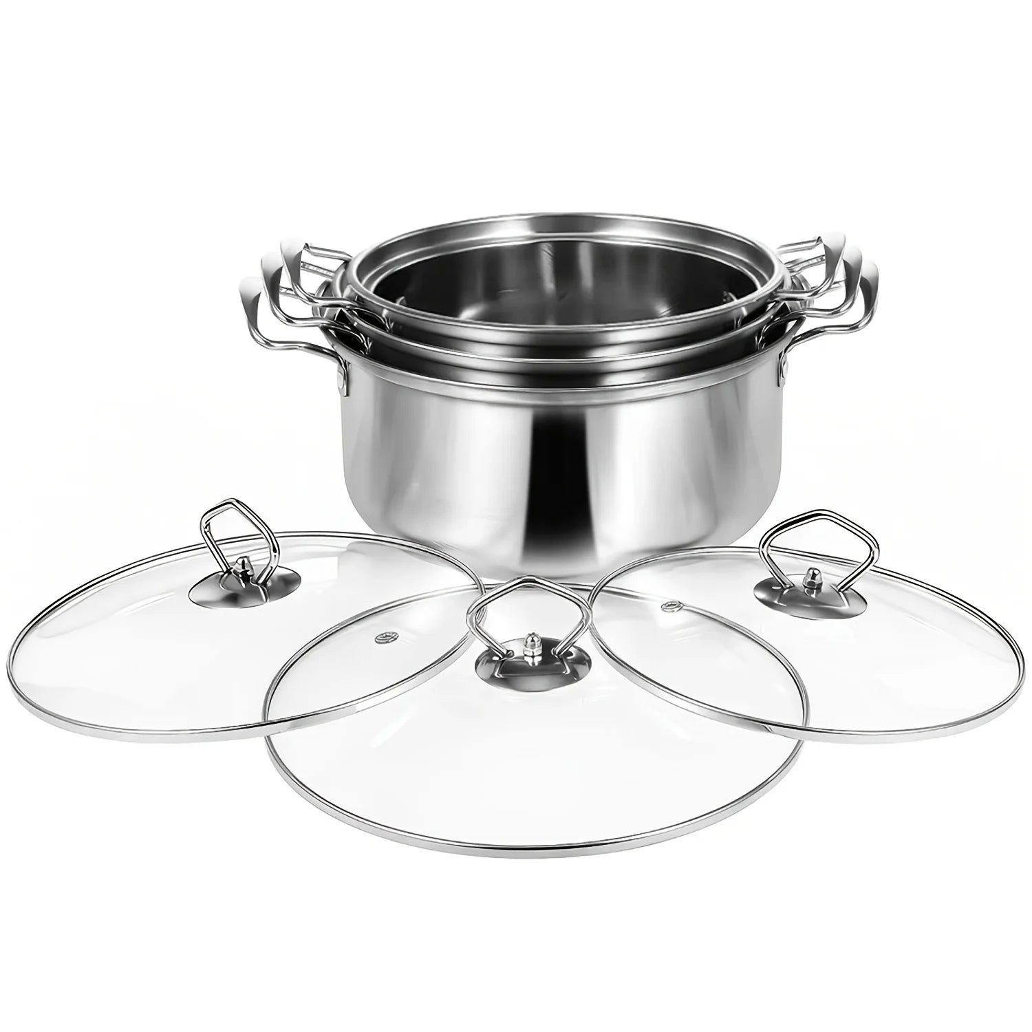 Stainless Steel Soup Pot Set — 6 Piece