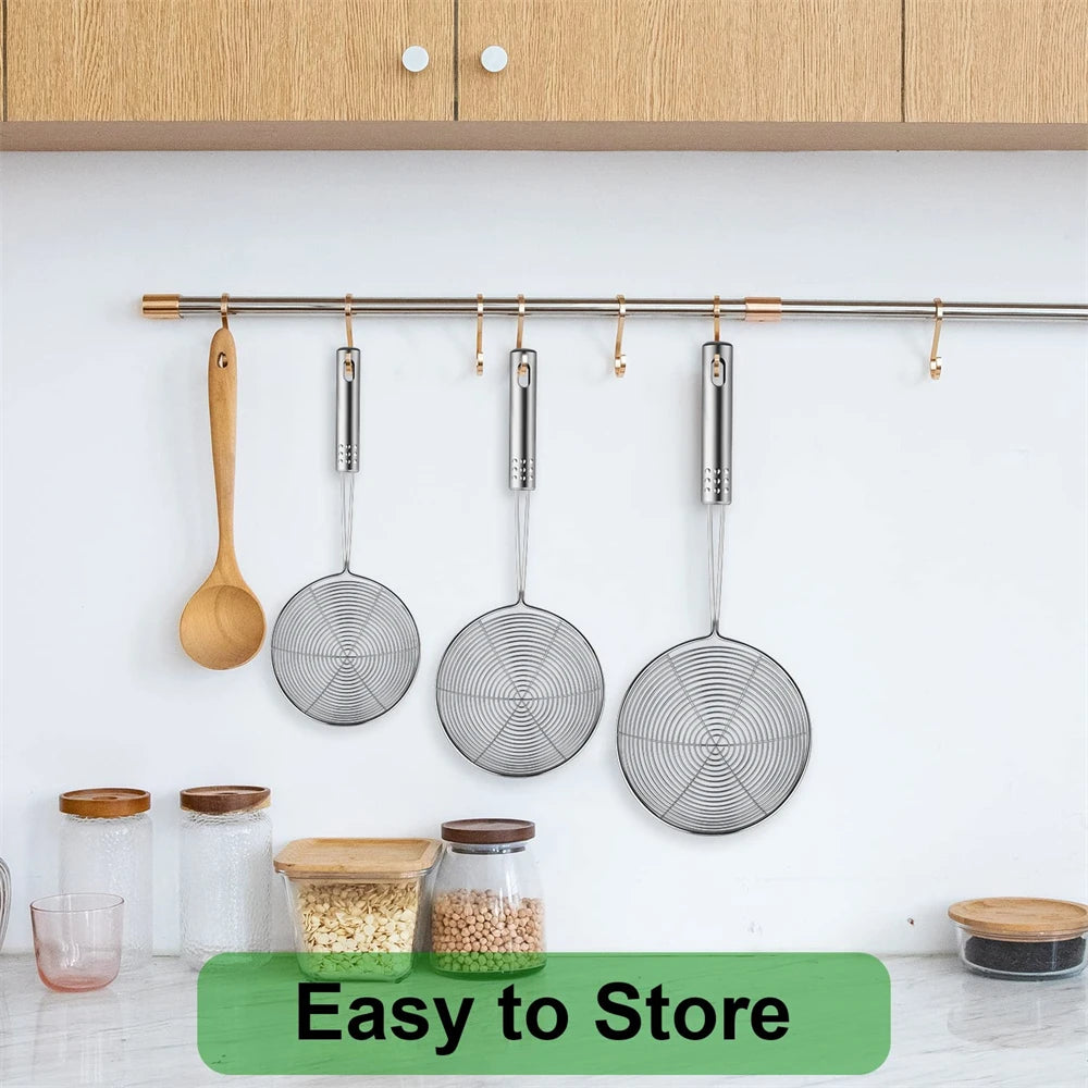 Fine Mesh Spider Strainer – Stainless Steel Skimmer Spoon with Long Handle – Ideal for Frying, Noodles & Blanching – Available in 11, 13, 15 & 17cm