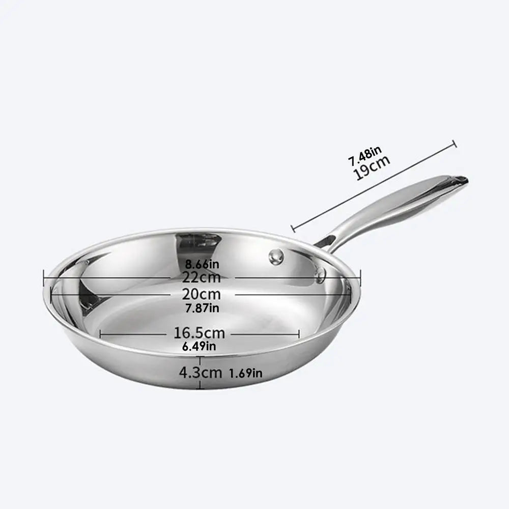 Stainless Steel Frying Pan –Multipurpose Skillet for Searing, Sautéing, Stir-Frying, Simmering & Pan-Frying Daily Meals & Oven-Safe – Induction, Gas & Electric Compatible – Available in 20cm,22cm, 24cm, 28cm