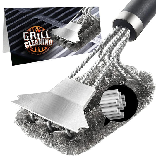 Stainless Steel Grill Brush and Scraper with Long Handle Default Title