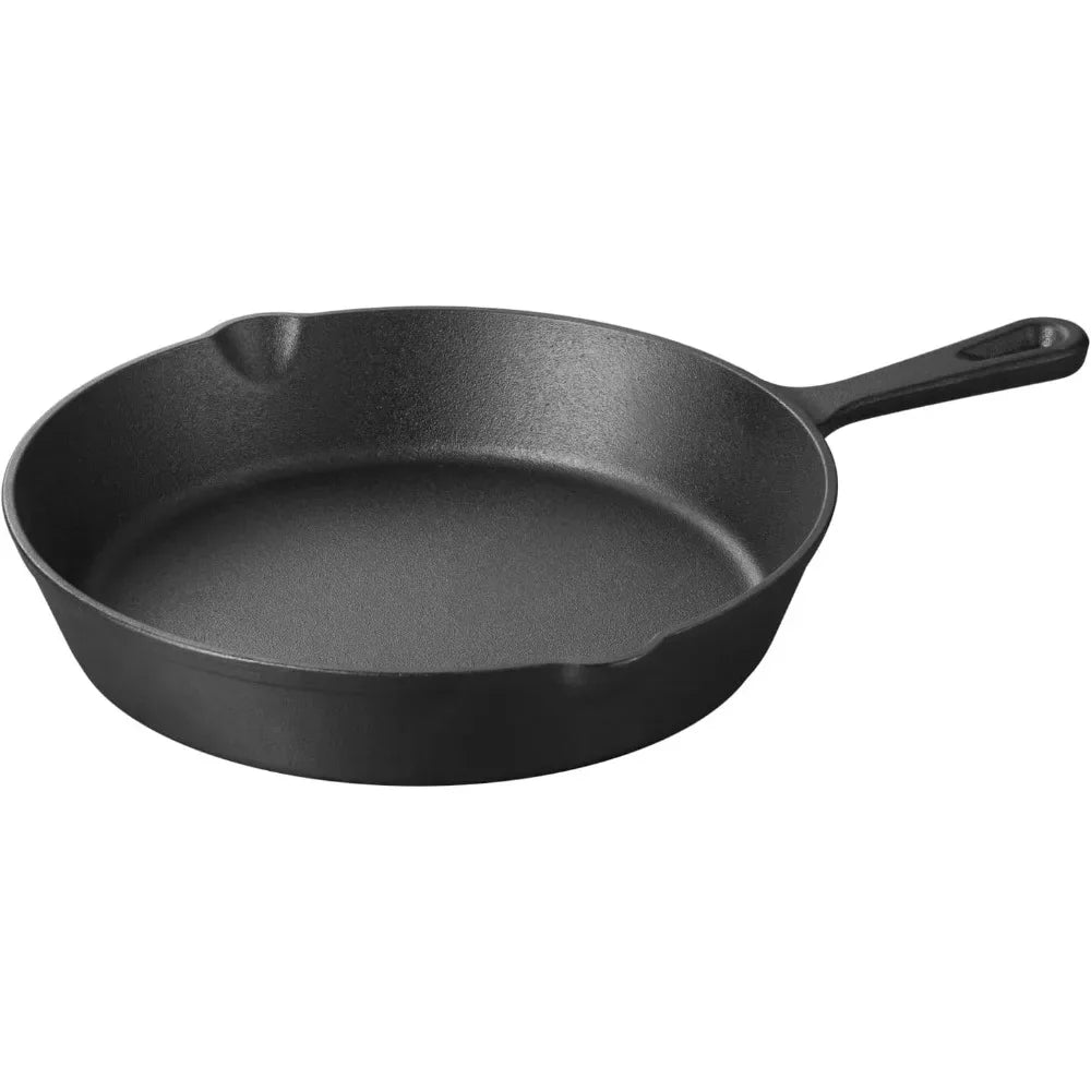 Pre-Seasoned Round Cast Iron Pan black 25cm