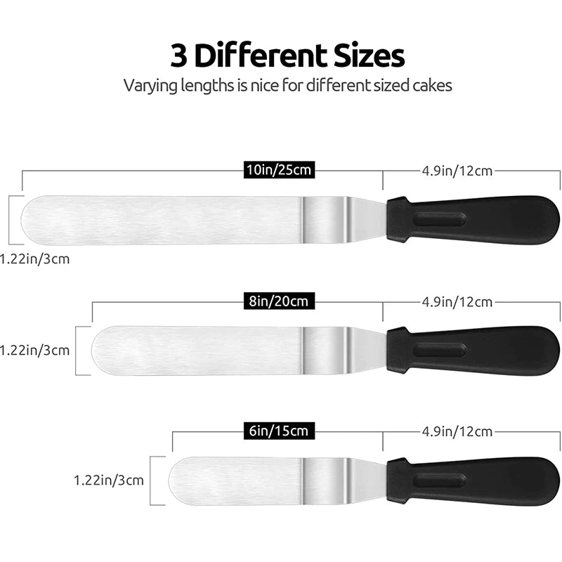 Stainless Steel Offset Icing Spatula – Cake Decorating & Frosting Palette Knife – Ideal for Smoothing Buttercream & Spreading Icing – Available in 6 Inch, 8 Inch & 10 Inch