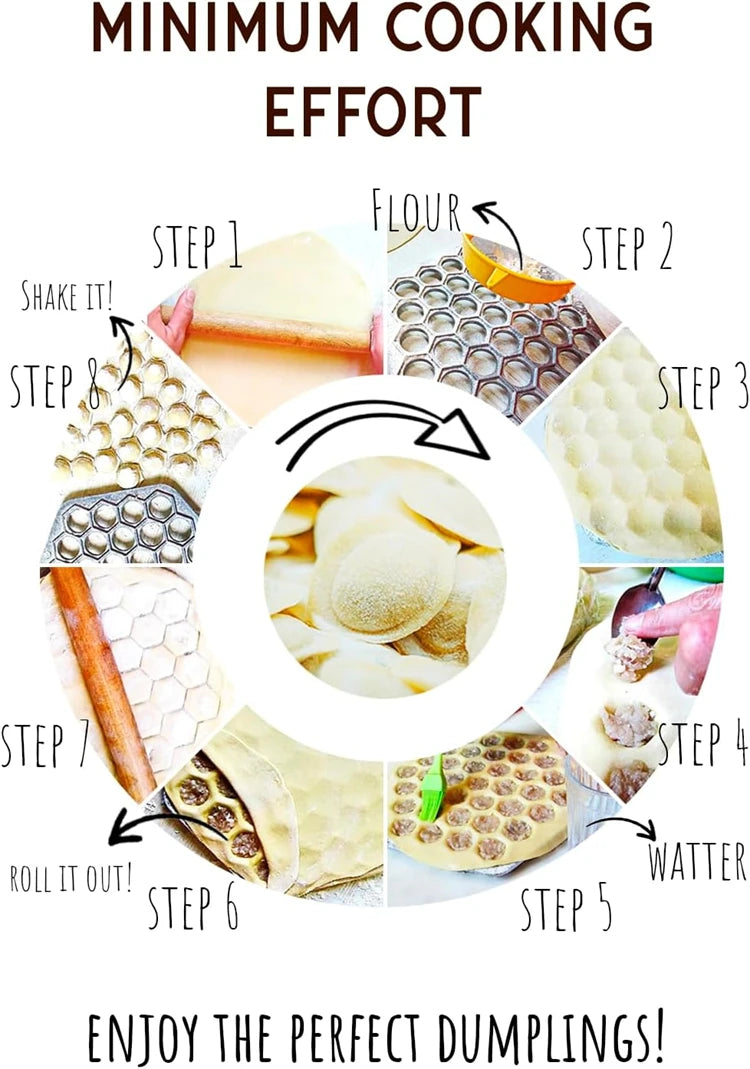 37 Hole Pelmeni & Ravioli Maker Mould – Russian Dumpling Maker & Cutter – Perfect for Handmade Dumplings, Ravioli & Pelmeni