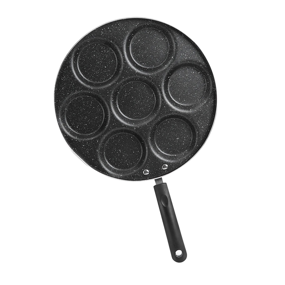 7 Hole Non-Stick Egg Frying Pan – Aluminium Fried Egg & Burger Pan with Heat-Resistant Handle – Best for Eggs, Mini Pancakes & Burgers