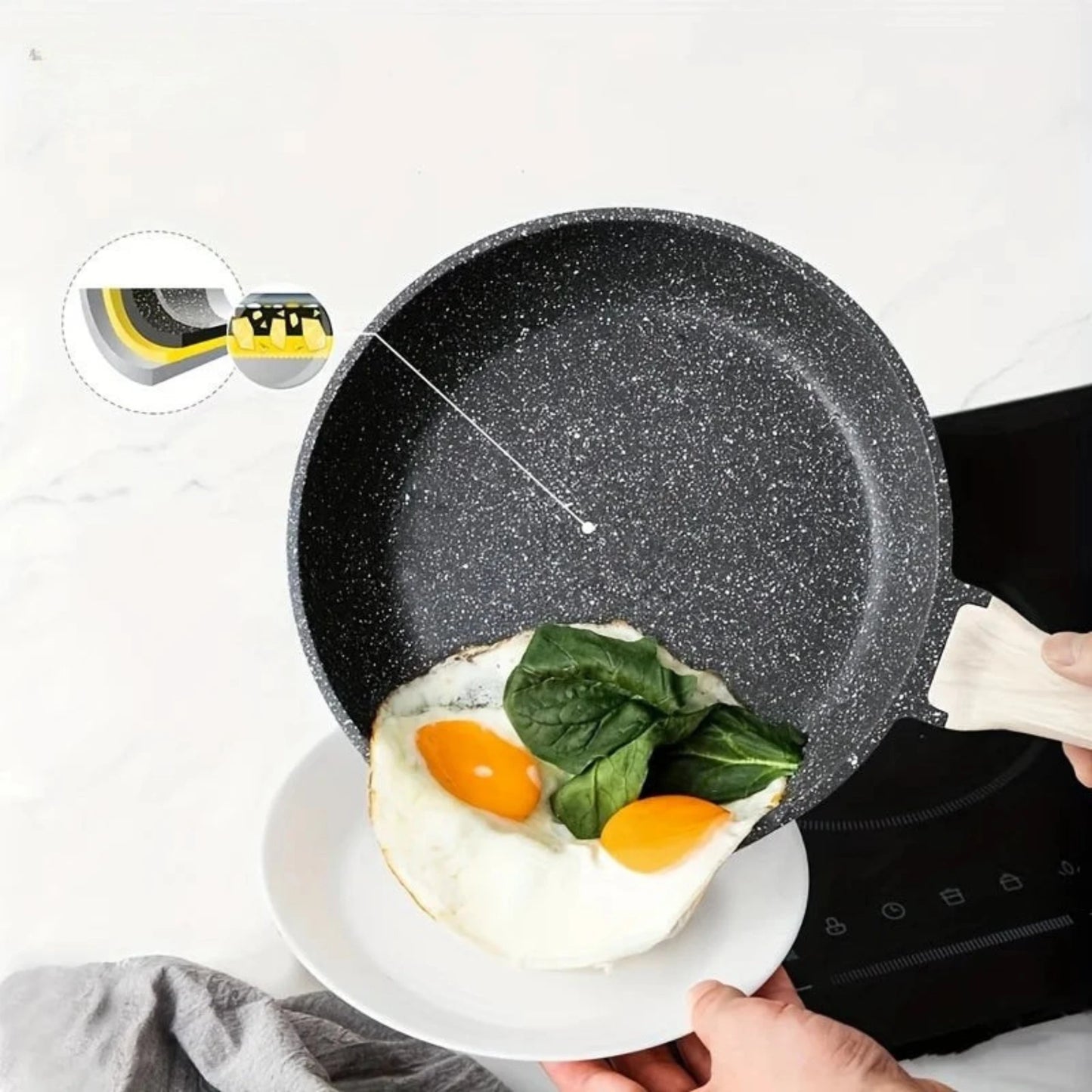 Non-Stick Frying Pan – PFOA-Free Skillet for Eggs, Pancakes, Meat & Everyday Cooking, Induction Compatible, Available in 20cm, 24cm & 28cm Sizes