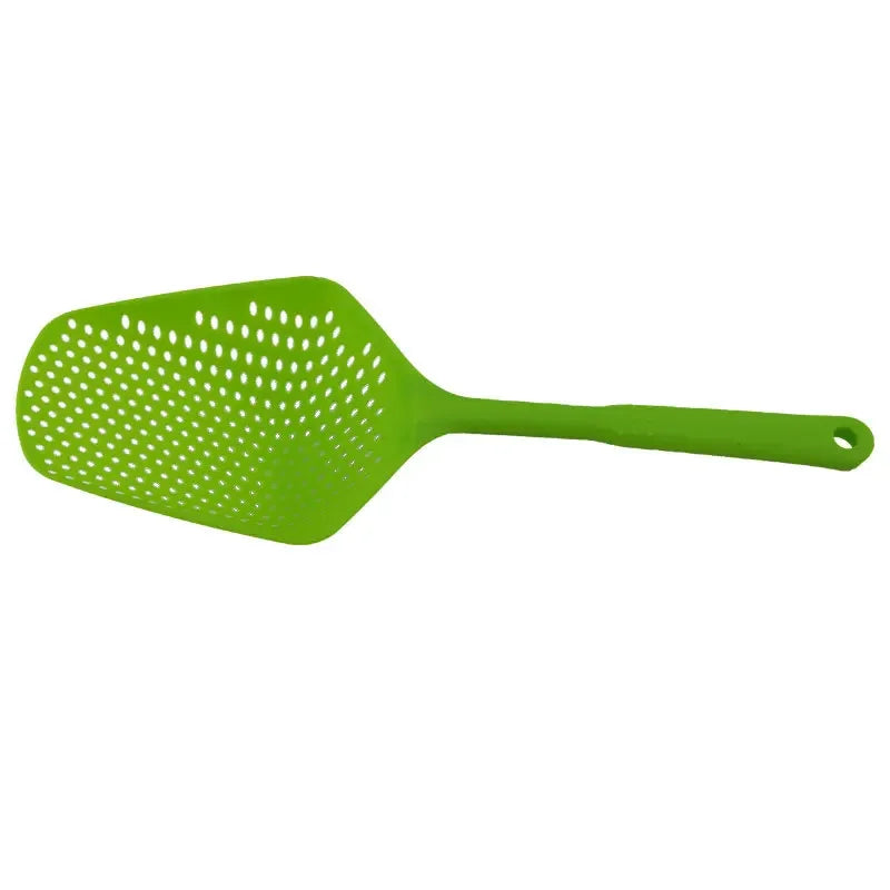 Long Handle Strainer Spoon – Pasta & Spaghetti Draining Scoop Colander – Best for Fried Food, Vegetables & Noodles – Available in Black, Green, Red & Yellow Colours
