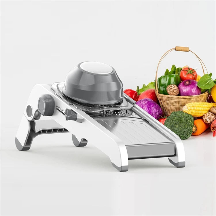 18 in 1 Adjustable Mandoline Vegetable Slicer – Stainless Steel Julienne Slicer & Dicer – Great for Potatoes, Onions, Carrots & Salads