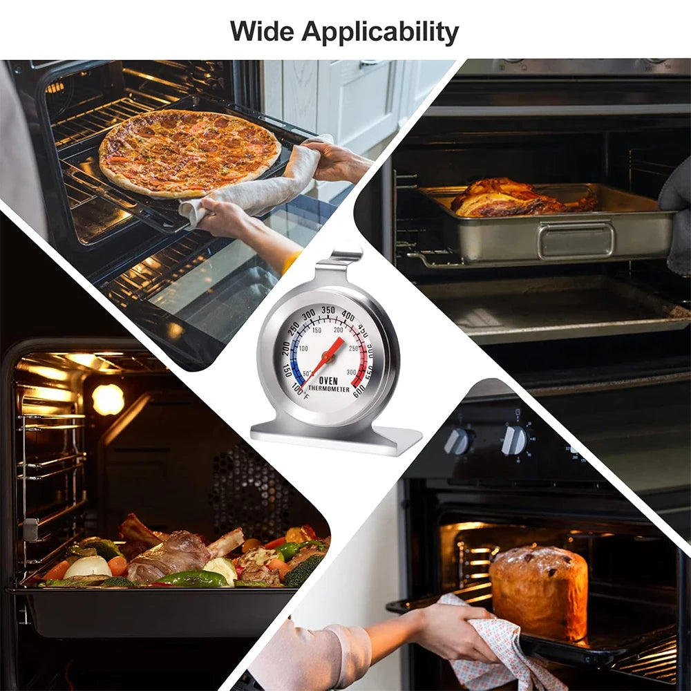 Stainless Steel Oven Thermometer 50–300°C – Large Dial Instant Read Cooking Thermometer – Ideal for Ovens, Grills & Smokers – Available in 1, 2 & 4 Pieces