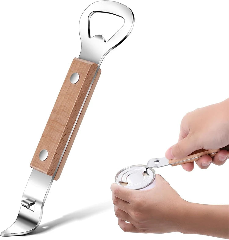 Stainless Steel Can Punch & Bottle Opener – Compact Manual Can Tapper – Great for Camping, Picnics & Everyday Use – Available in Camel & Black Colours